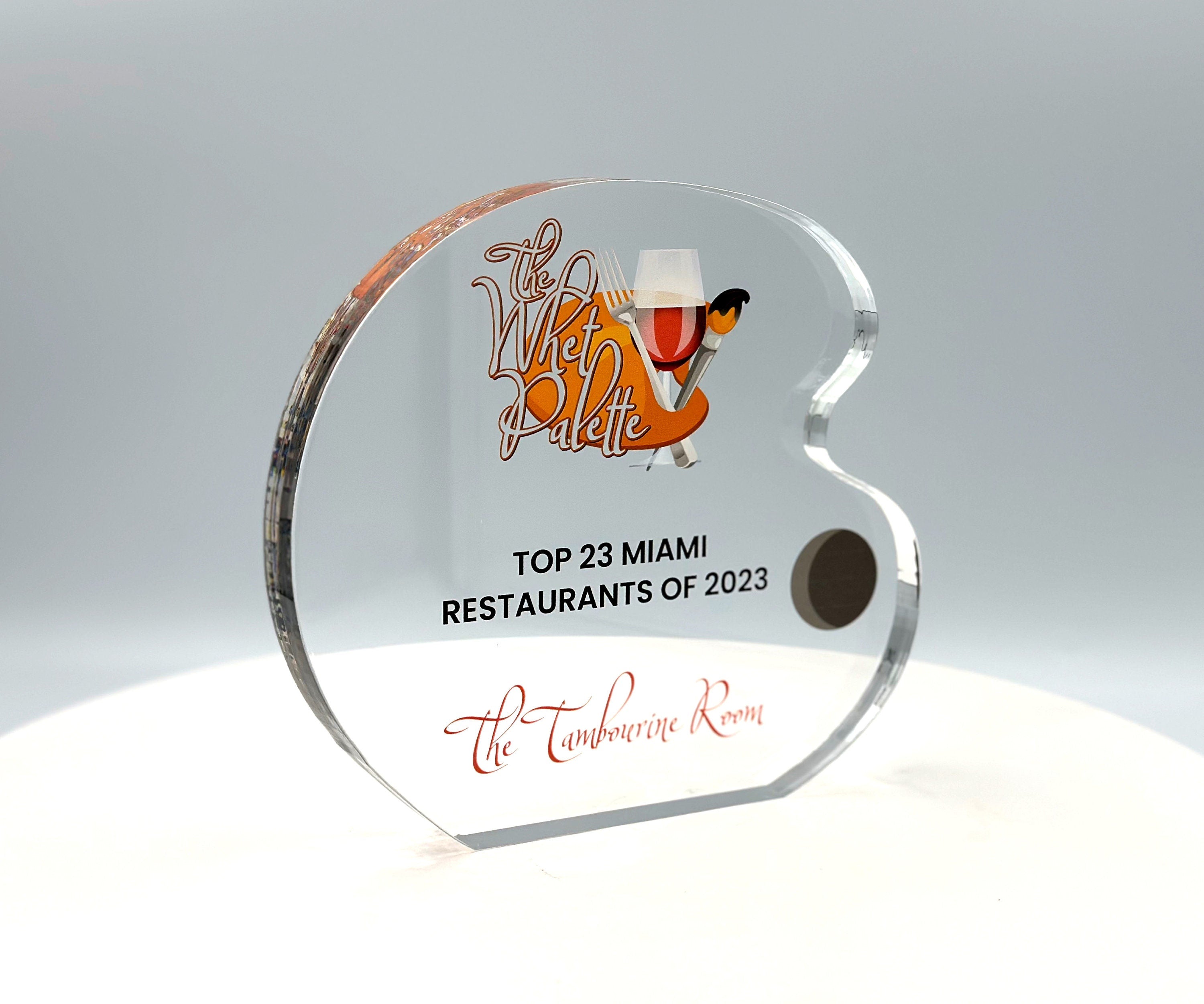 Artist Award / Drawing, Painting Award / Palette Acrylic Trophy / Tech Gift - Acrylic with Color Prints - Free Customization