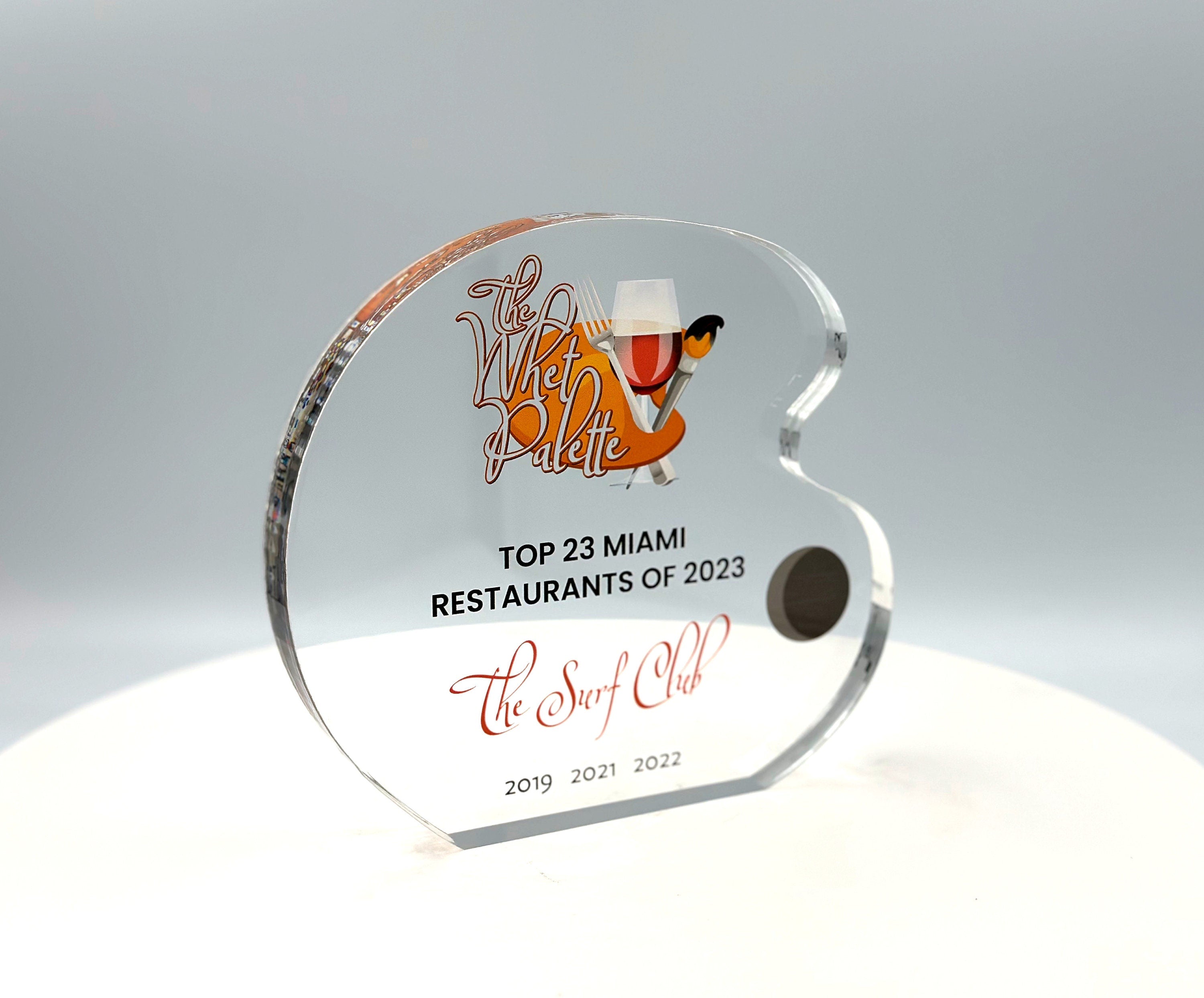 Artist Award / Drawing, Painting Award / Palette Acrylic Trophy / Tech Gift - Acrylic with Color Prints - Free Customization