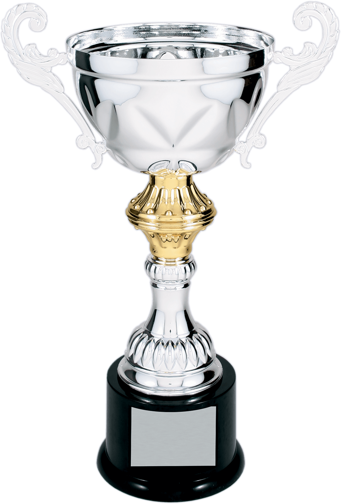 Silver Completed Metal Cup Trophy on Plastic Base/Metal Cups