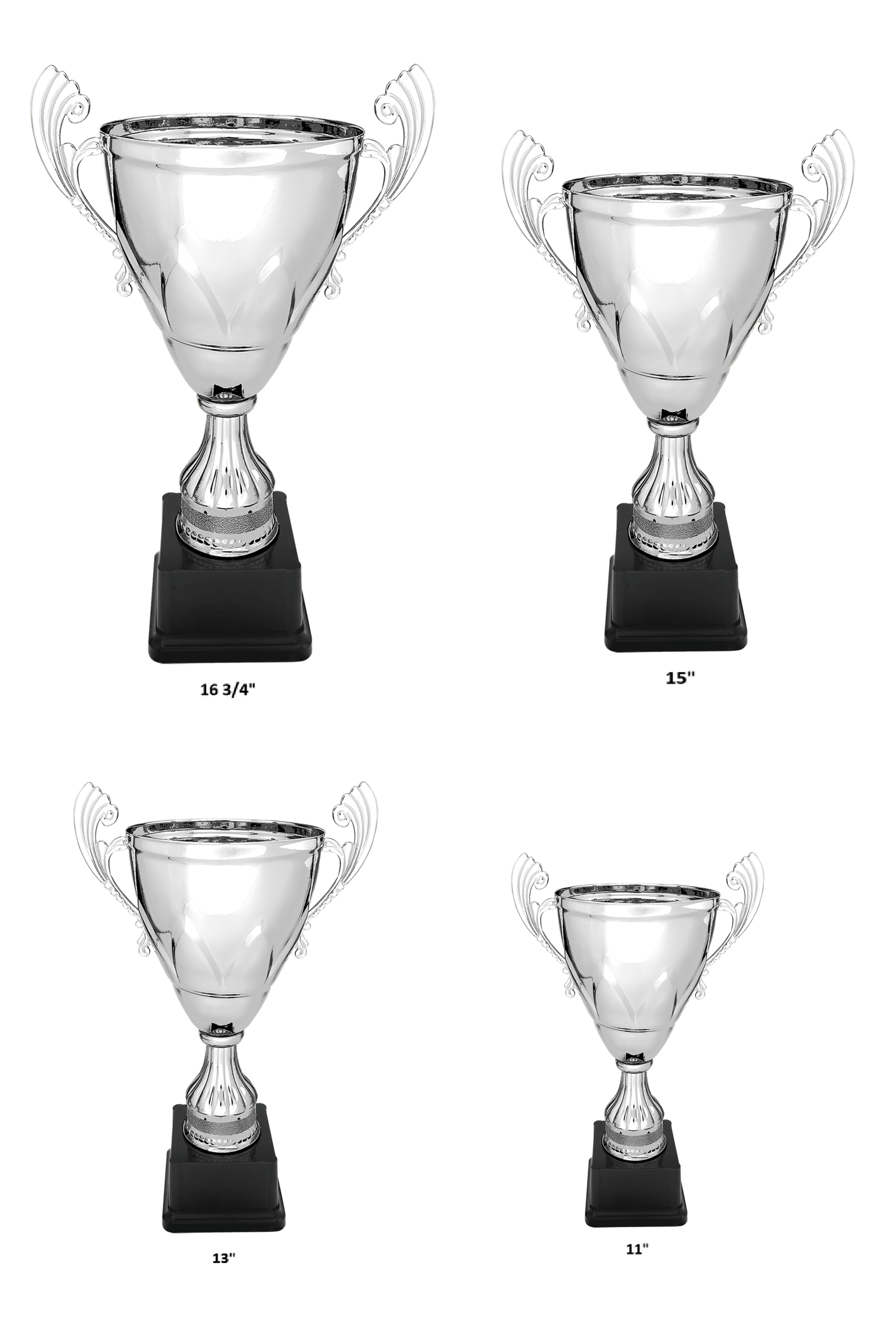 Silver Completed Metal Cup on Plastic Base/Metal Cups