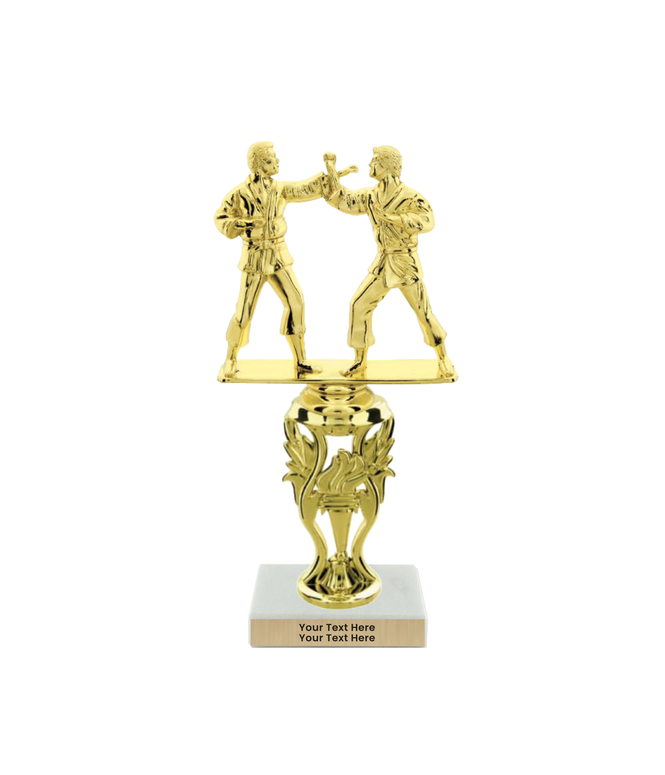 Taekwondo High Kick Taekwondo Trophy with WHITE MARBLE BASE