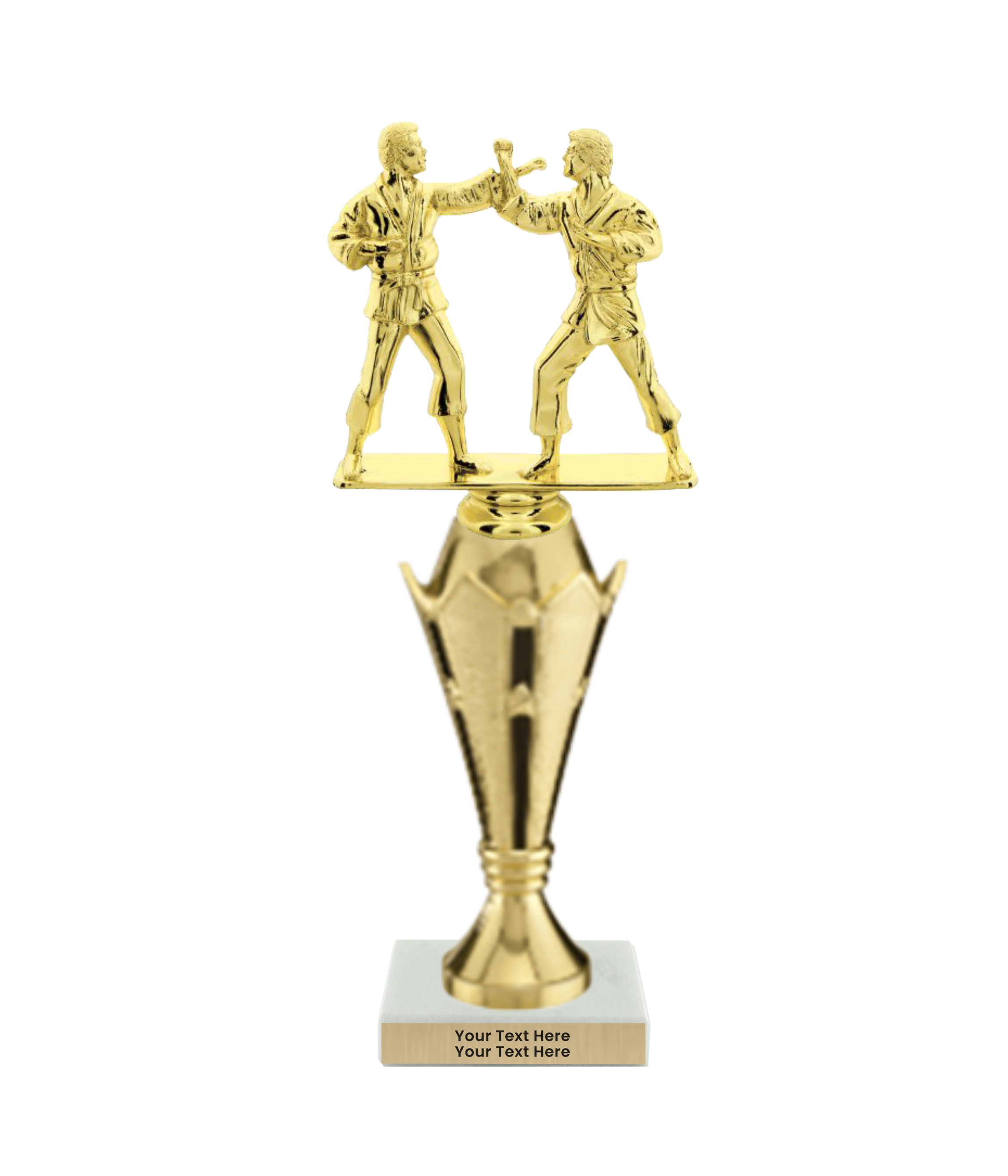 Taekwondo High Kick Taekwondo Trophy with WHITE MARBLE BASE