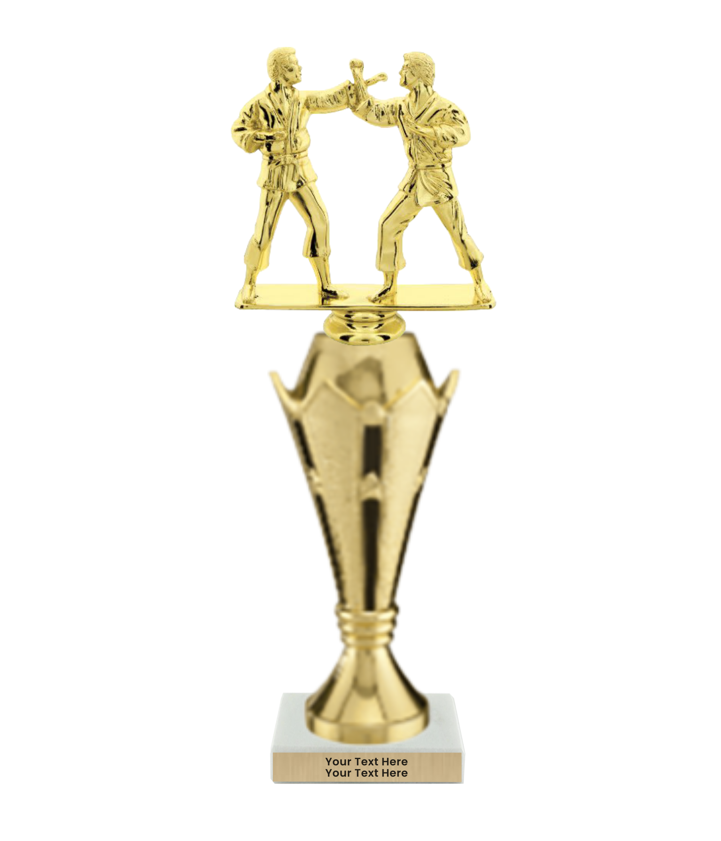 Taekwondo High Kick Taekwondo Trophy with WHITE MARBLE BASE