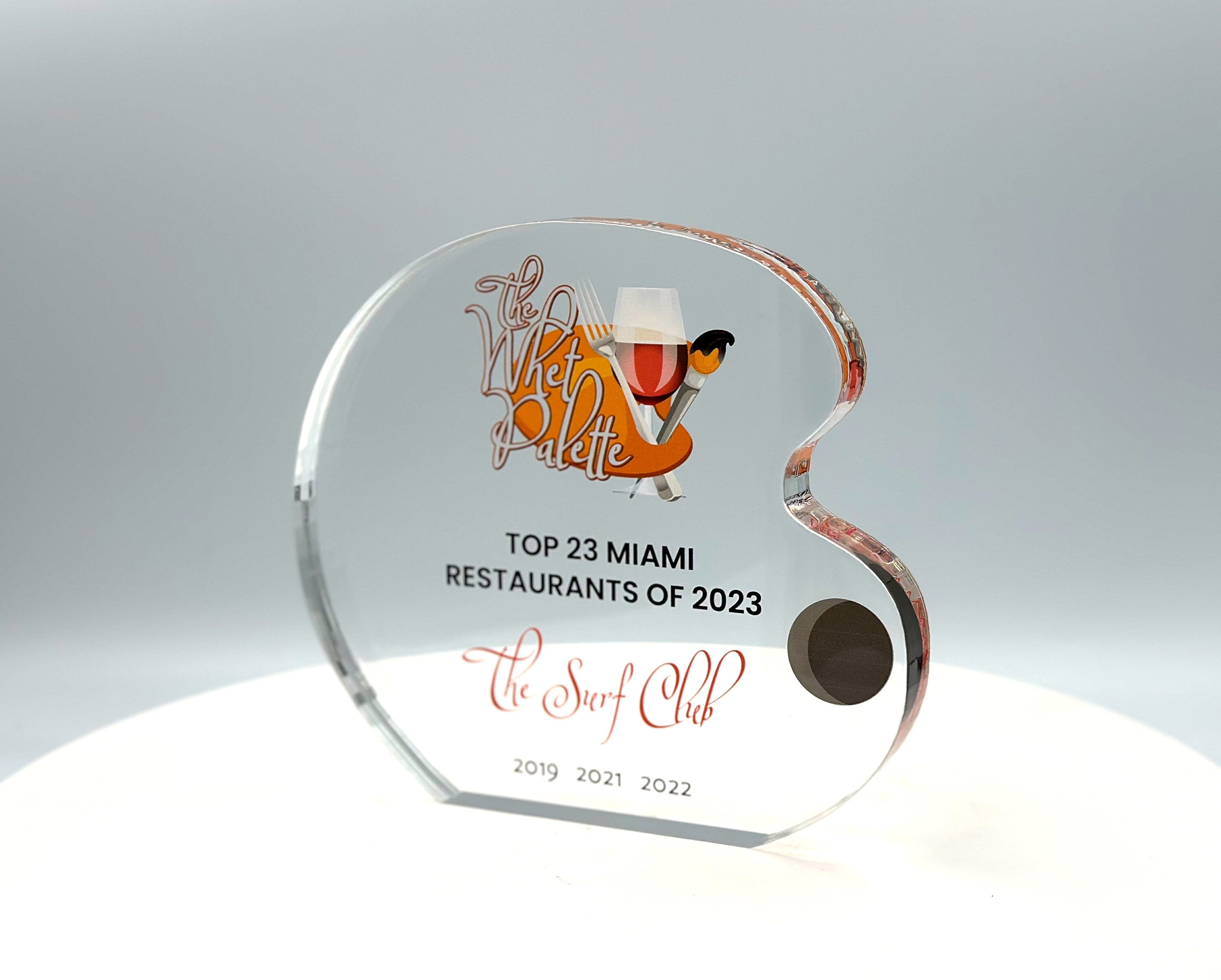 Artist Award / Drawing, Painting Award / Palette Acrylic Trophy / Tech Gift - Acrylic with Color Prints - Free Customization