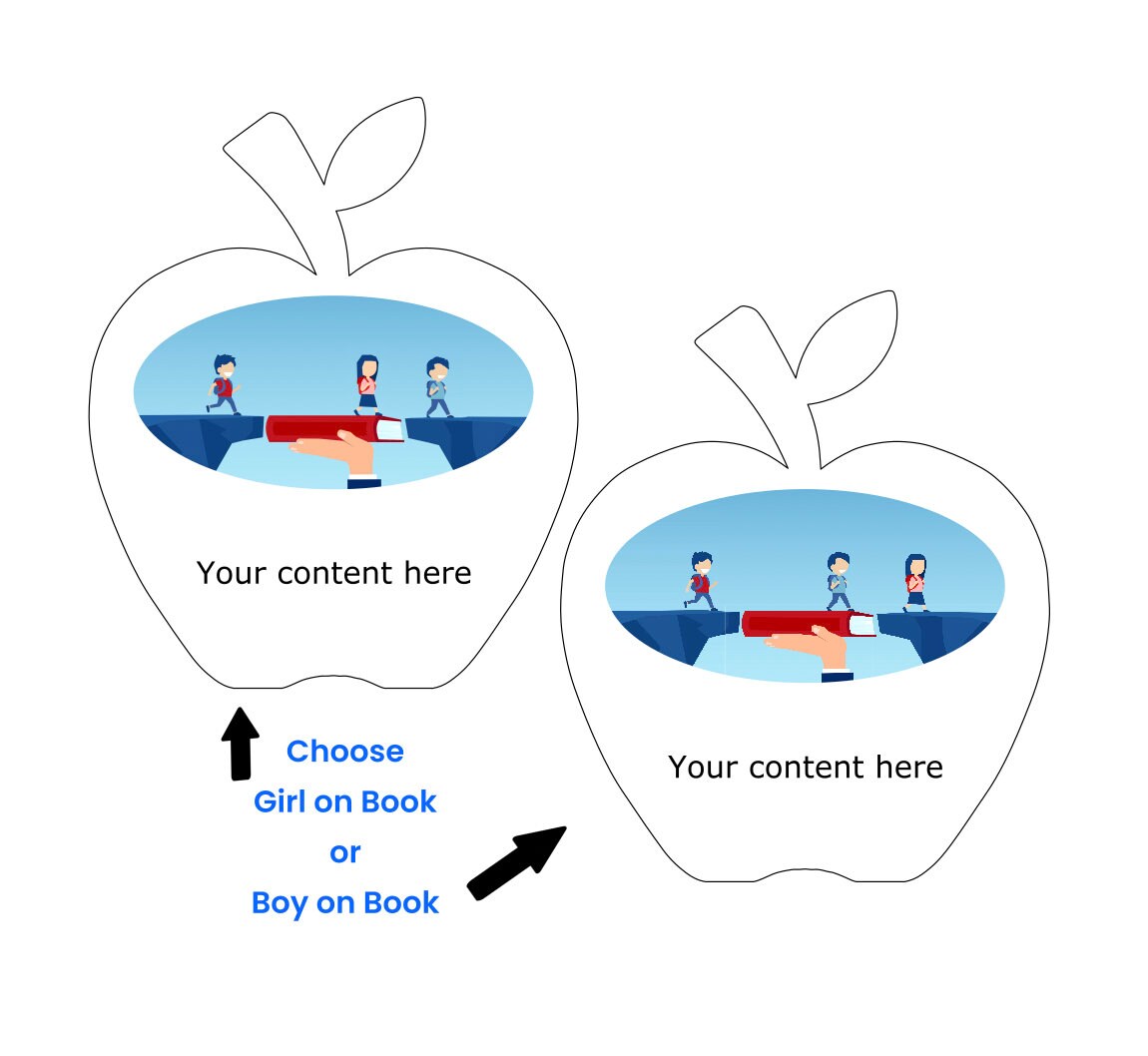 Apple Trophy / Teacher Award / Student Award / Education Trophy / Graduation Gift - Acrylic with Color Prints - Free Customization