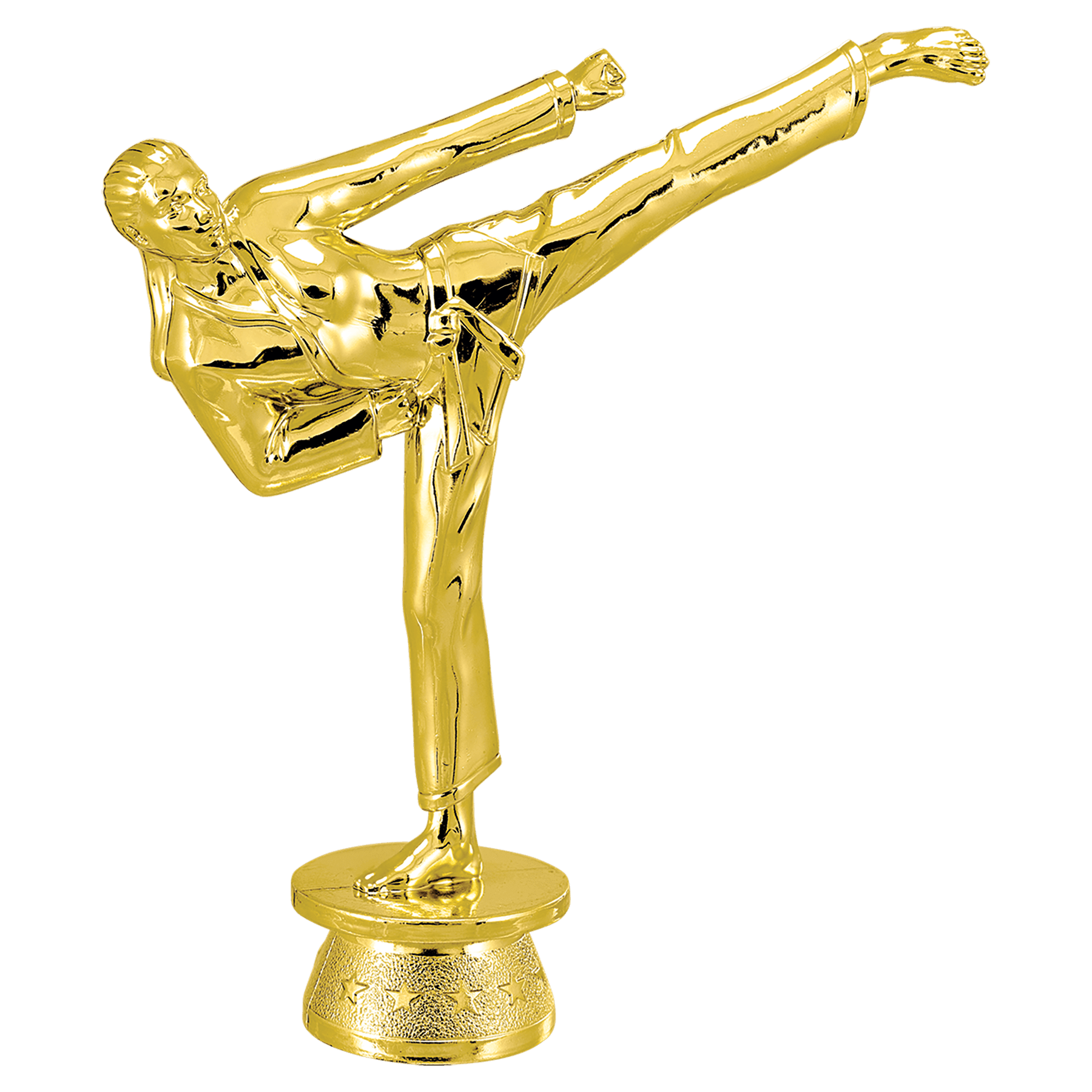 Female Martial Arts Figure Taekwondo Trophy with WHITE MARBLE