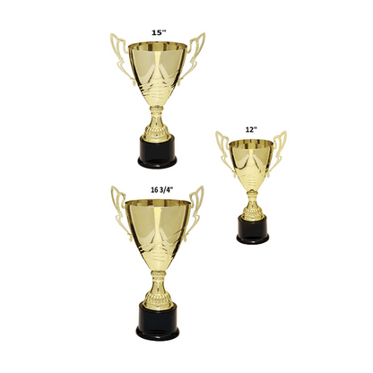Gold Completed Metal Cup Trophy on Plastic Base/Metal Cups