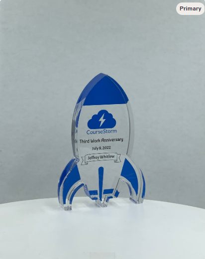 Rocket Trophy / Launch Award / Milestone Trophy / Tech Gift - Acrylic with Color Prints - Free Customization