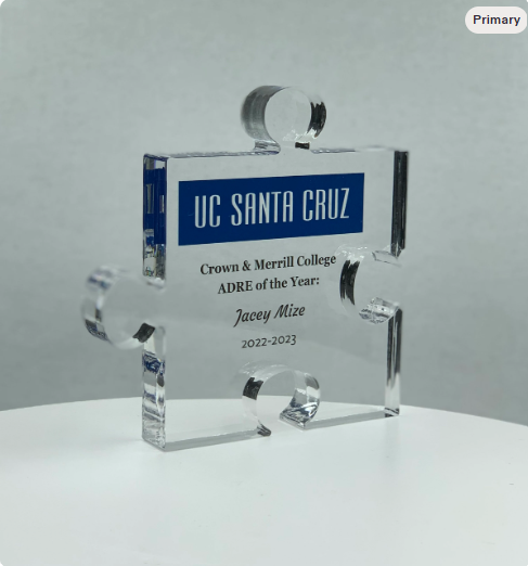 Puzzle Trophy, Jigsaw Award, Stackable, Education / Math Gift, Graduation, Patent Award - Acrylic with Color Prints - Free Customization