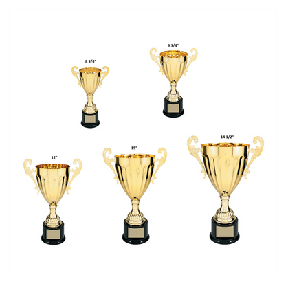 Gold Completed Metal Cup Trophy on Plastic Base/Metal Cups