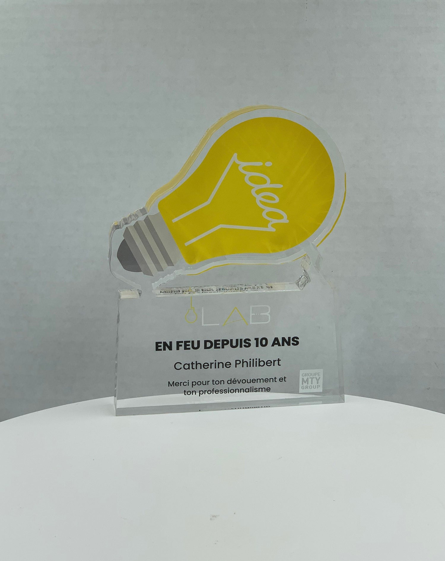Light Bulb Trophy, Innovator Award, Ideation Award, Patent Award, STEM Award, Tech Gift - Acrylic with Color Prints - Free Customization