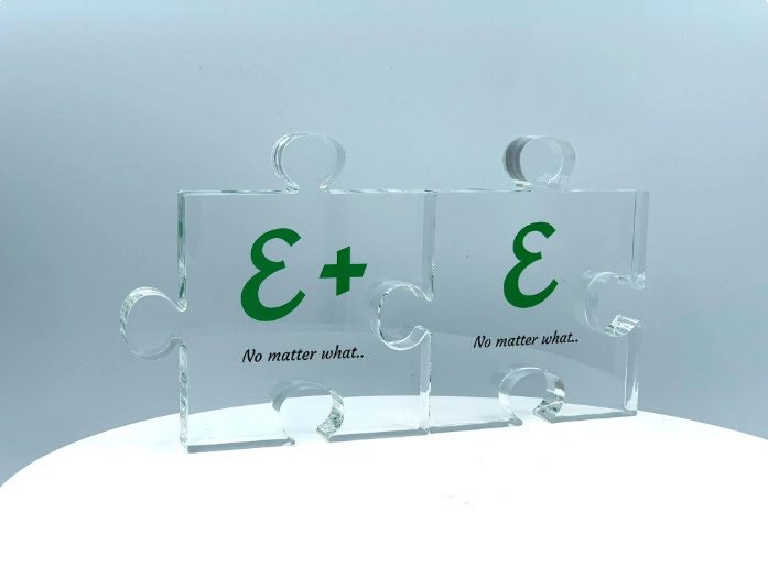 Puzzle Trophy, Jigsaw Award, Stackable, Education / Math Gift, Graduation, Patent Award - Acrylic with Color Prints - Free Customization