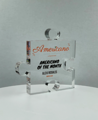 Puzzle Trophy, Jigsaw Award, Stackable, Education / Math Gift, Graduation, Patent Award - Acrylic with Color Prints - Free Customization