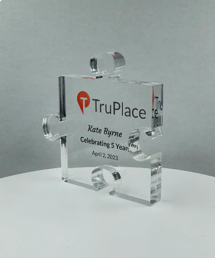 Puzzle Trophy, Jigsaw Award, Stackable, Education / Math Gift, Graduation, Patent Award - Acrylic with Color Prints - Free Customization