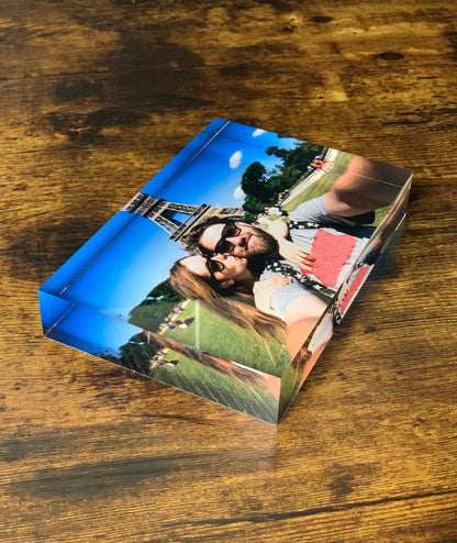 Acrylic Glass Photo Frame Block, Custom Acrylic Photo, Crystal Glass Photo, Wedding Gift, Valentines Gift, Rich Premium Color Prints