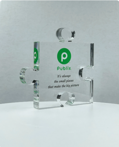 Puzzle Trophy, Jigsaw Award, Stackable, Education / Math Gift, Graduation, Patent Award - Acrylic with Color Prints - Free Customization