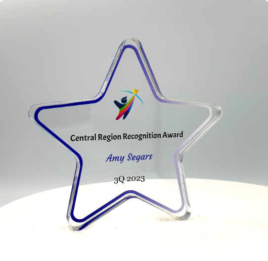 Star Trophy, Top Performer Award, Employee Recognition Award, STEM Award, Tech Gift - Acrylic with Color Prints - Free Customization
