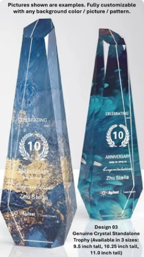 Crystal Trophy / Corporate Gift / Employee, Best Performer Award - High Quality Crystal Award with Full Color Prints - Free Customization