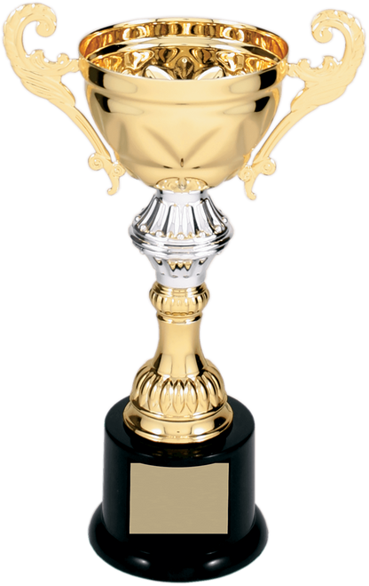 Gold Completed Metal Cup Trophy on Plastic Base/Metal Cups