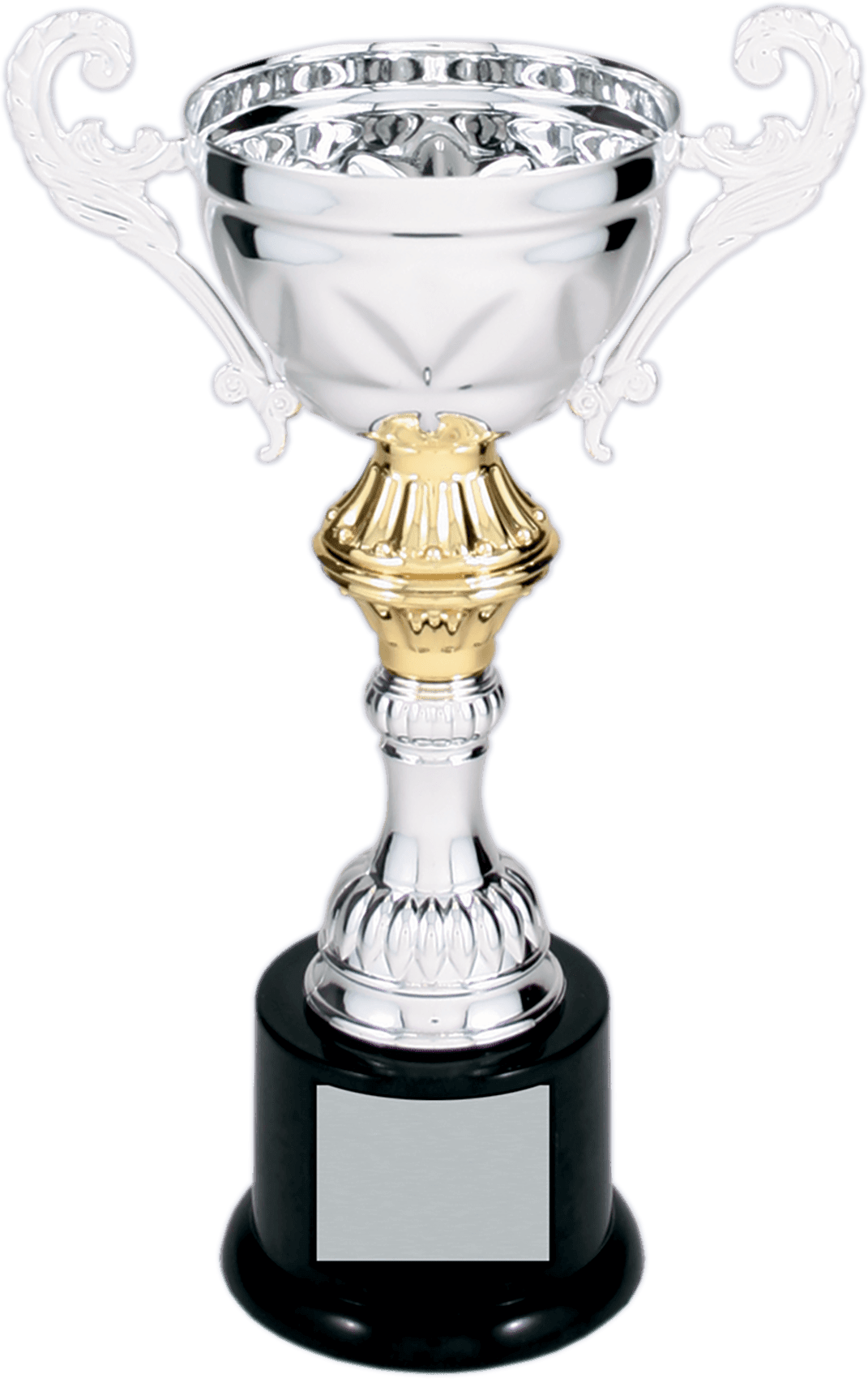 Silver Completed Metal Cup Trophy on Plastic Base/Metal Cups