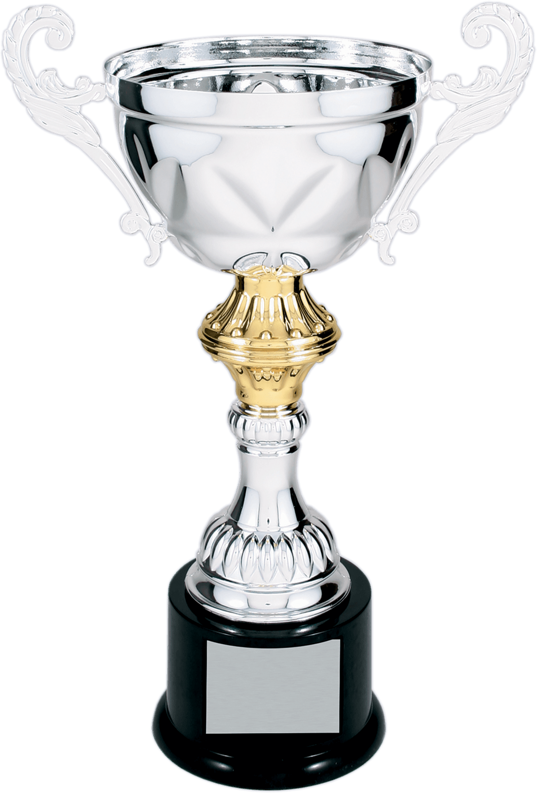 Silver Completed Metal Cup Trophy on Plastic Base/Metal Cups