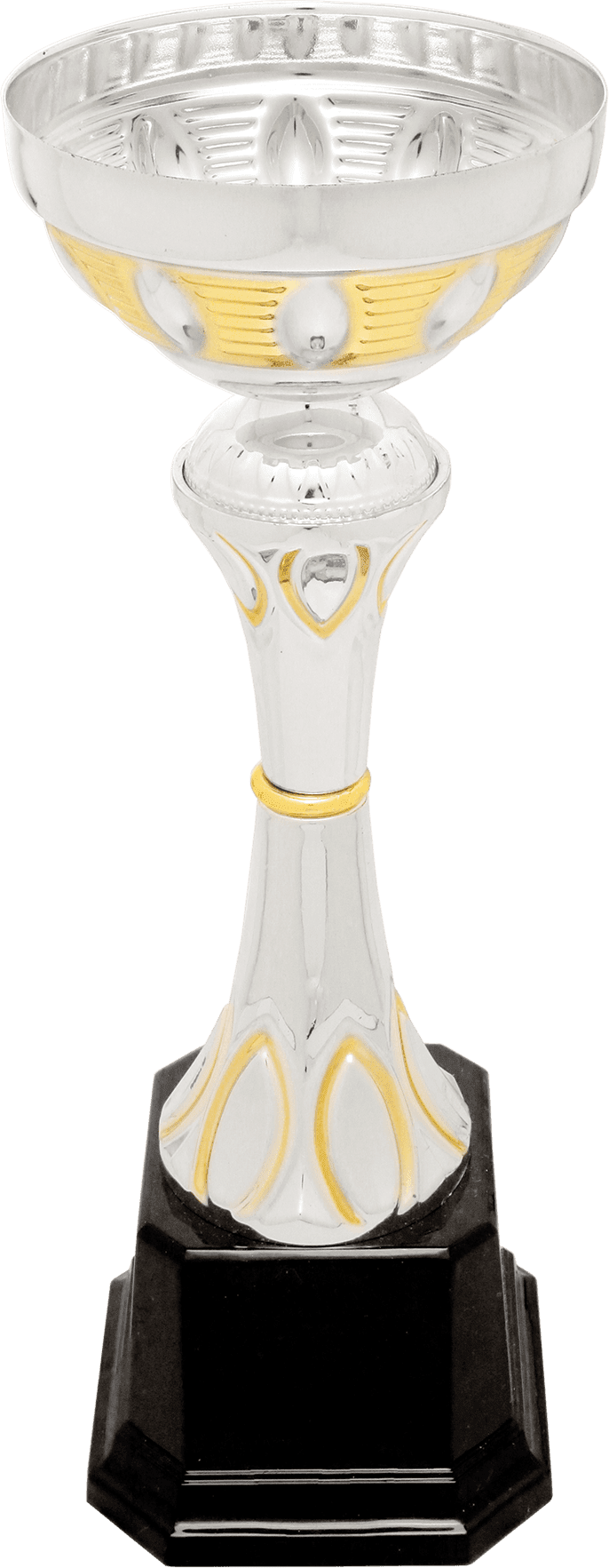 Silver/Gold Completed Metal Cup Trophy on Plastic Base/Metal Cups