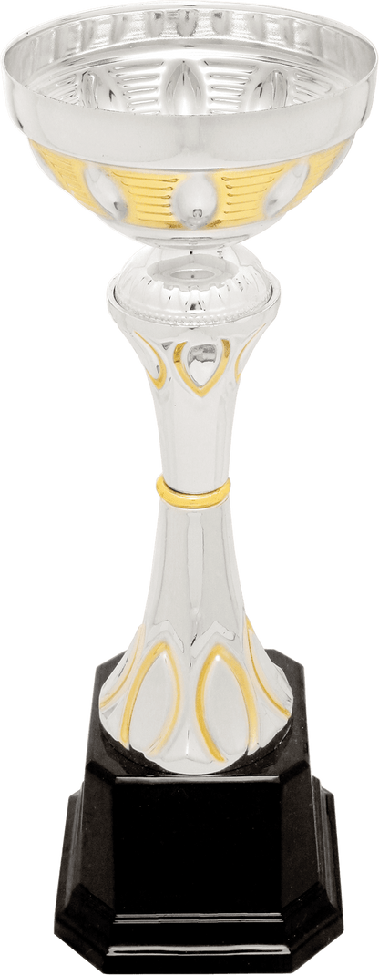Silver/Gold Completed Metal Cup Trophy on Plastic Base/Metal Cups
