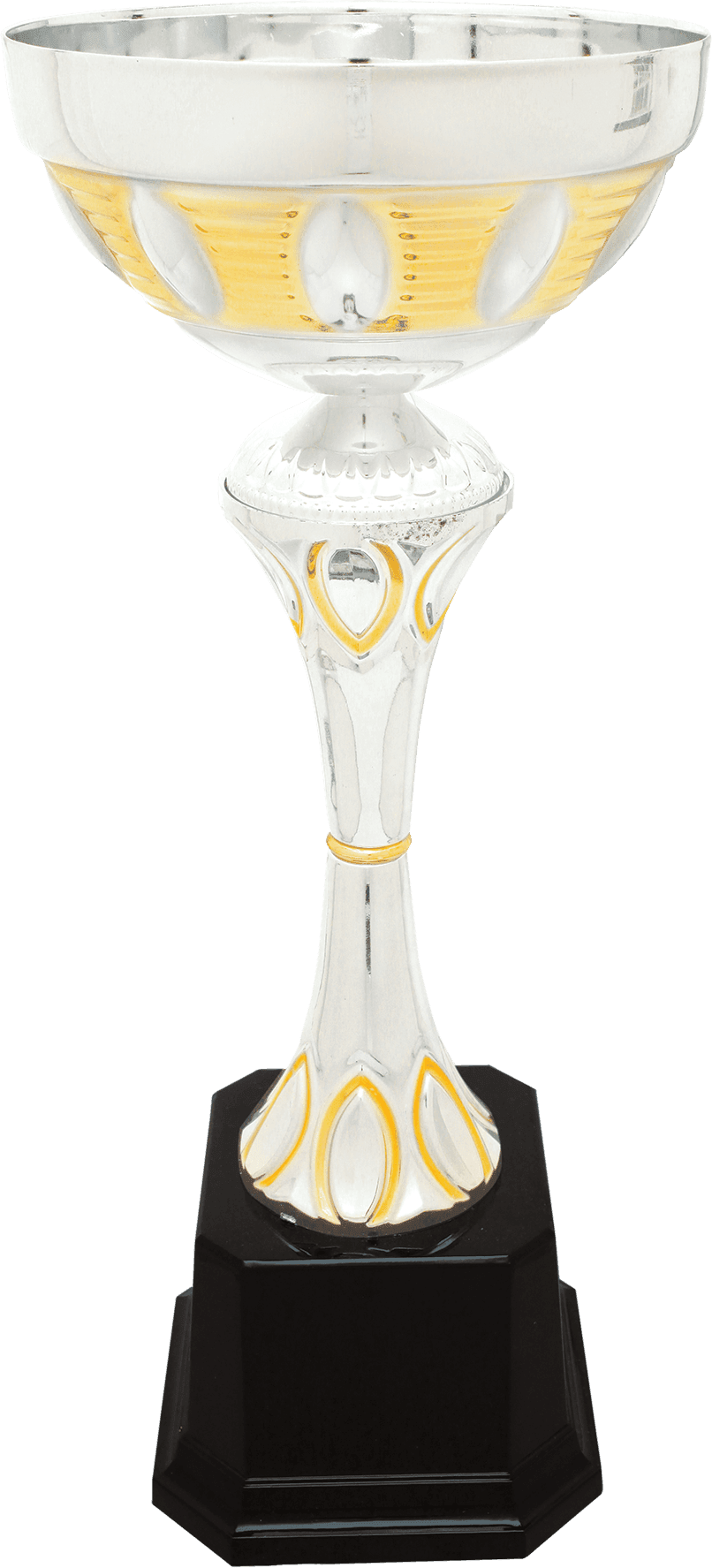 Silver/Gold Completed Metal Cup Trophy on Plastic Base/Metal Cups