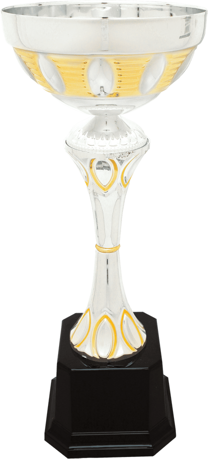 Silver/Gold Completed Metal Cup Trophy on Plastic Base/Metal Cups