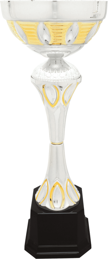 Silver/Gold Completed Metal Cup Trophy on Plastic Base/Metal Cups