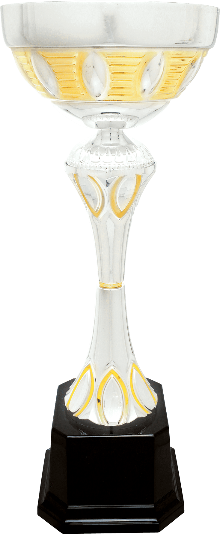 Silver/Gold Completed Metal Cup Trophy on Plastic Base/Metal Cups