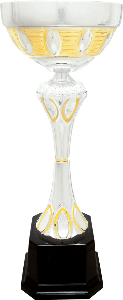 Silver/Gold Completed Metal Cup Trophy on Plastic Base/Metal Cups