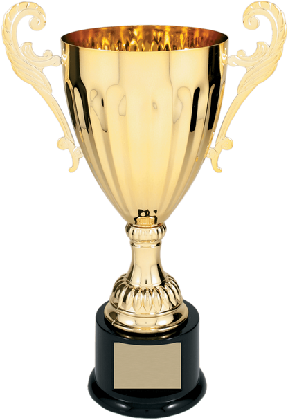 Gold Completed Metal Cup Trophy on Plastic Base/Metal Cups