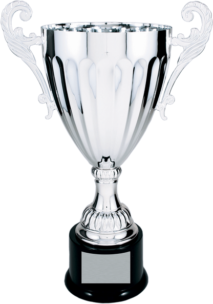 Silver Completed Metal Cup Trophy on Plastic Base/Metal Cups