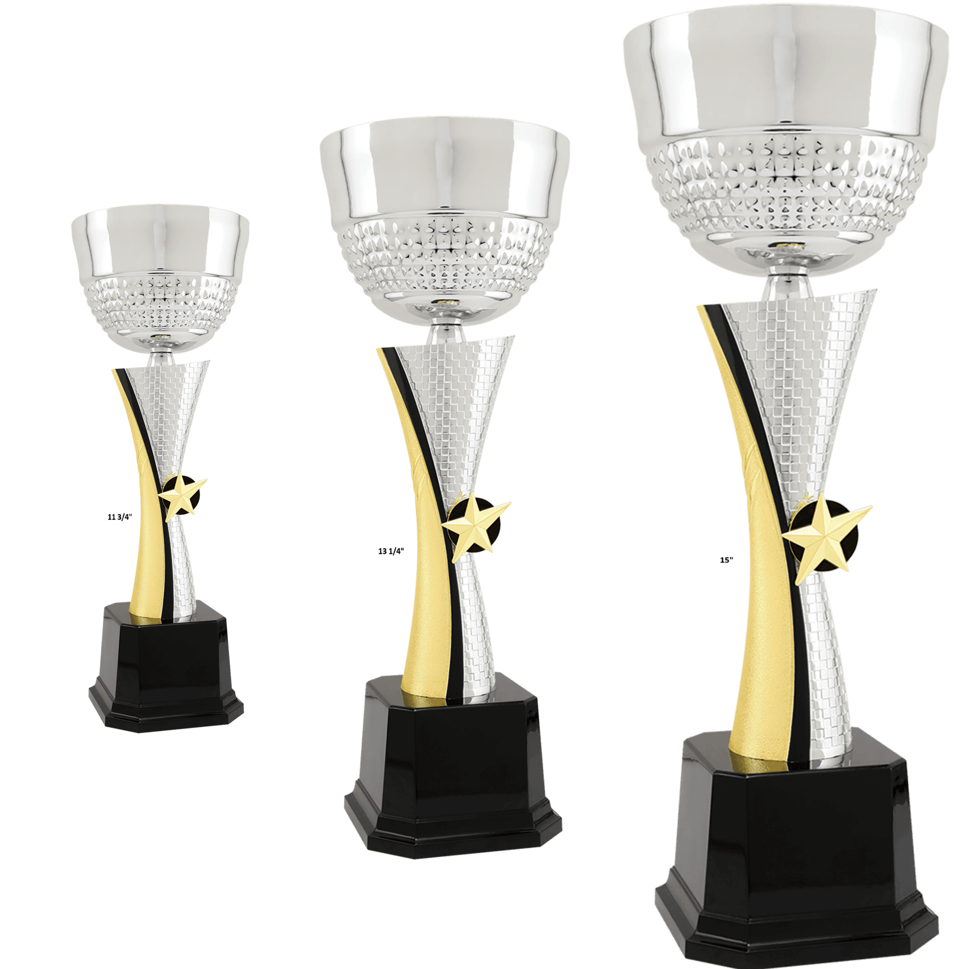 Silver/Gold Textured Completed Metal Cup Trophy/Metal Cups