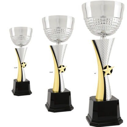 Silver/Gold Textured Completed Metal Cup Trophy/Metal Cups