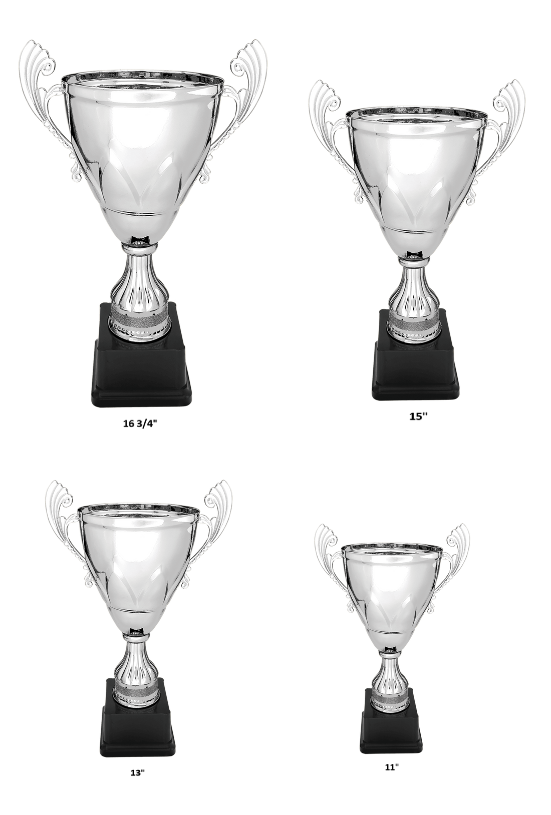 Silver Completed Metal Cup on Plastic Base/Metal Cups