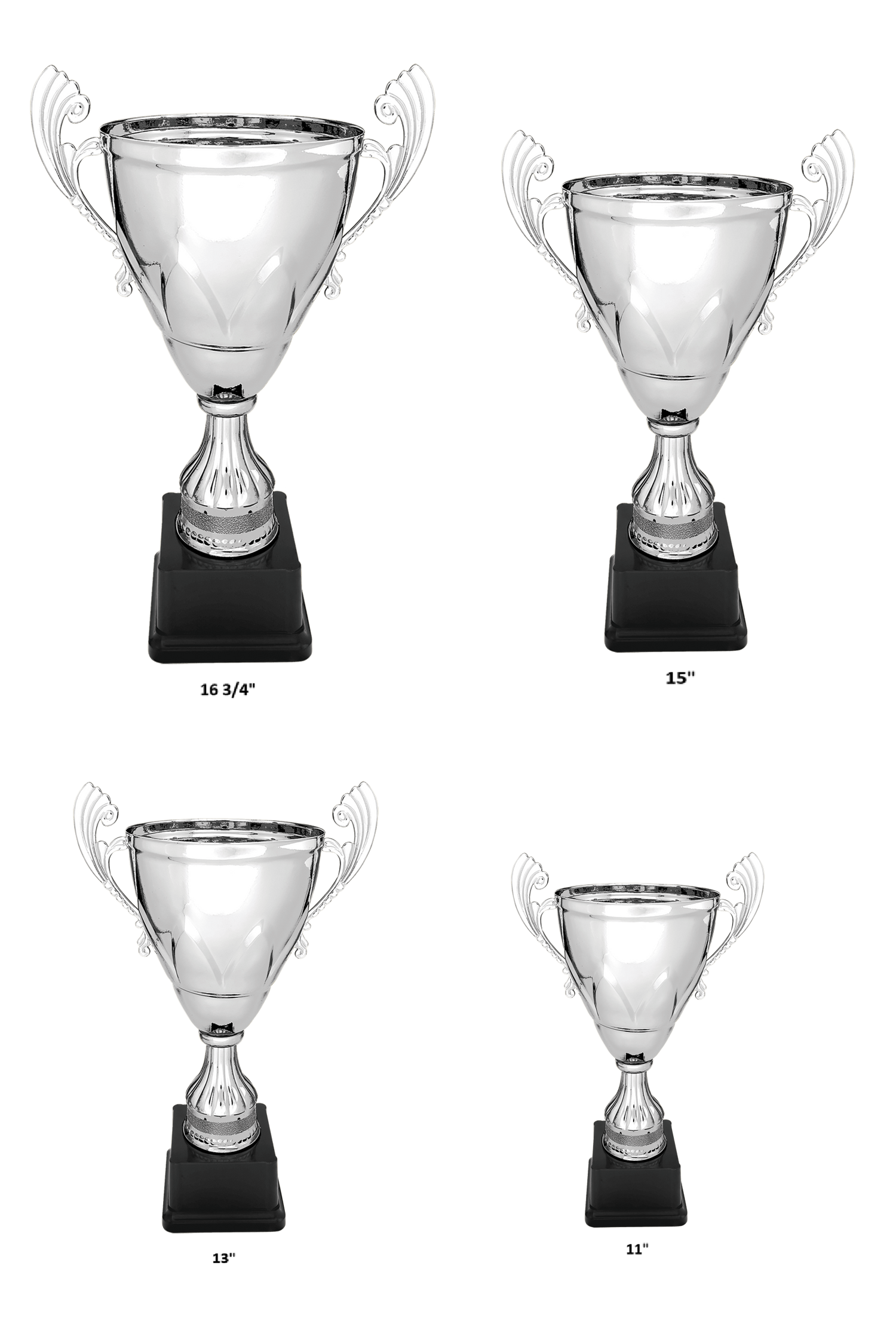 Silver Completed Metal Cup on Plastic Base/Metal Cups