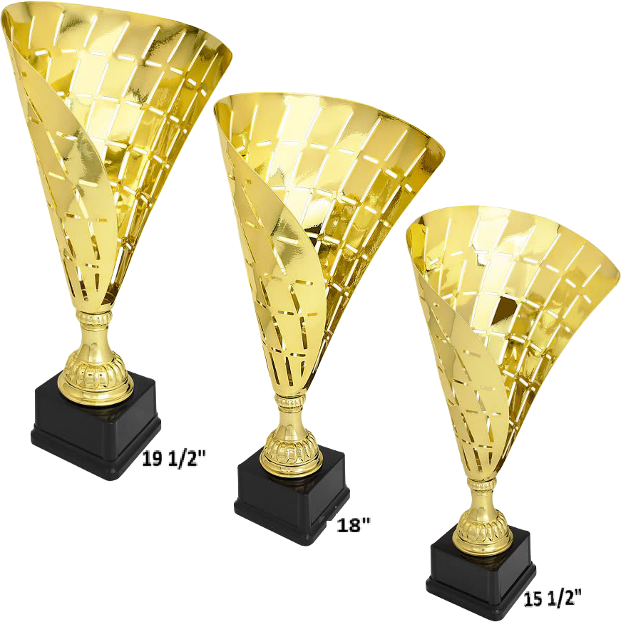 Gold Metal Flag Cup on Plastic Base/Metal Cups