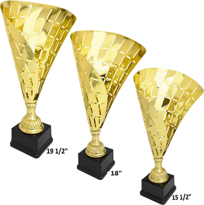 Gold Metal Flag Cup on Plastic Base/Metal Cups