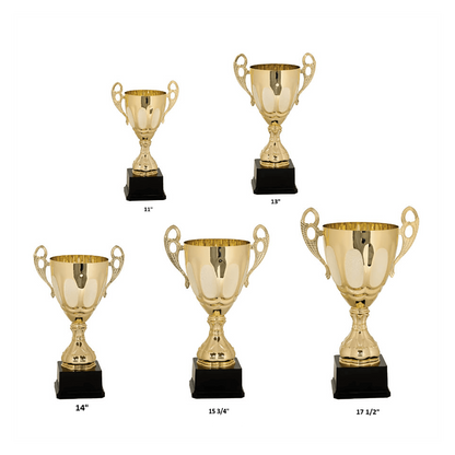 Gold Completed Metal Cup Trophy on Plastic Base/Metal Cups