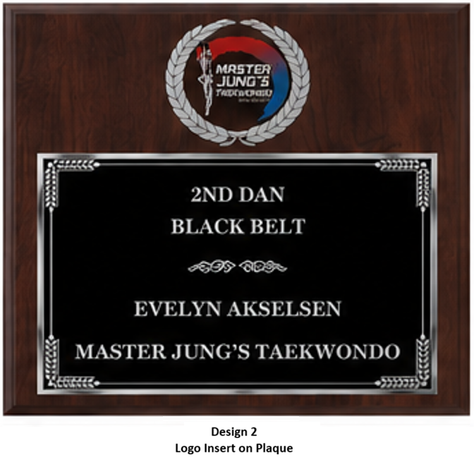 Personalized Engraved Trophy Plaque Award - Walnut / Cherry Trophy Plaque with Silver Black Metal Plate - Multiple Size
