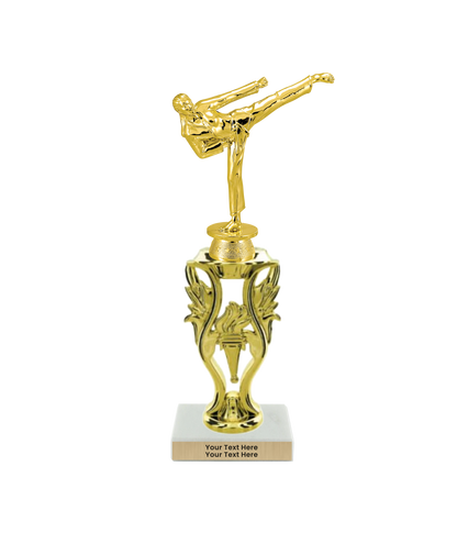 Taekwondo High Kick Taekwondo Trophy with WHITE MARBLE BASE