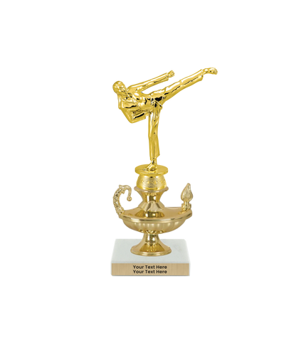 Taekwondo High Kick Taekwondo Trophy with WHITE MARBLE BASE