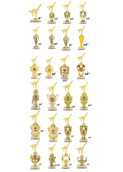 Taekwondo High Kick Taekwondo Trophy with WHITE MARBLE BASE
