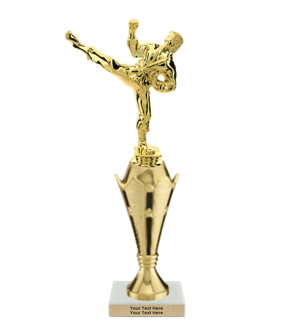 Taekwondo High Kick Taekwondo Trophy with WHITE MARBLE BASE