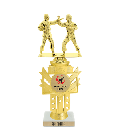 Taekwondo High Kick Taekwondo Trophy with WHITE MARBLE BASE