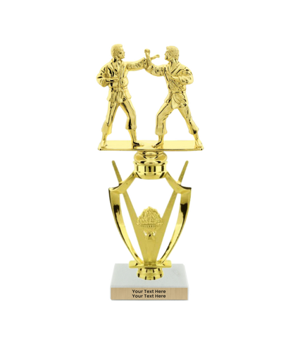Taekwondo High Kick Taekwondo Trophy with WHITE MARBLE BASE