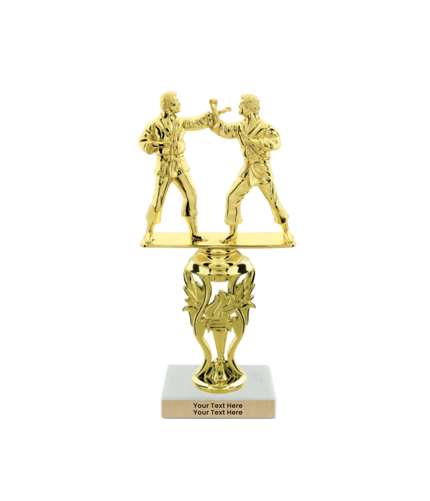 Taekwondo High Kick Taekwondo Trophy with WHITE MARBLE BASE