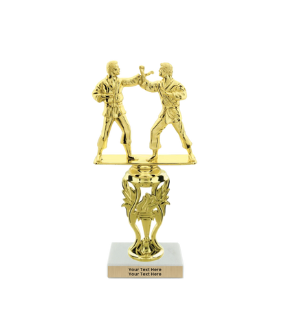 Taekwondo High Kick Taekwondo Trophy with WHITE MARBLE BASE